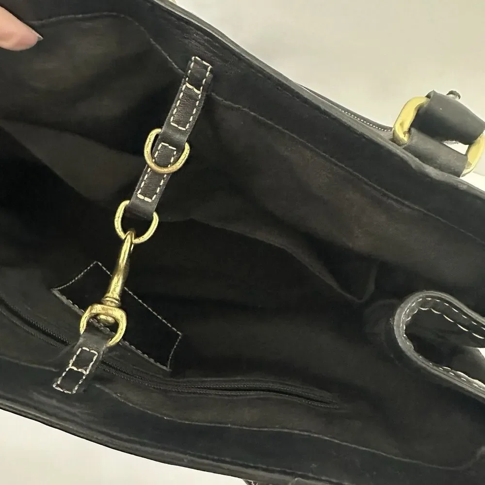 Coach Hampton Signature Carryall Satchel Purse Black Canvas #JG673-10509 - Picture 8 of 14